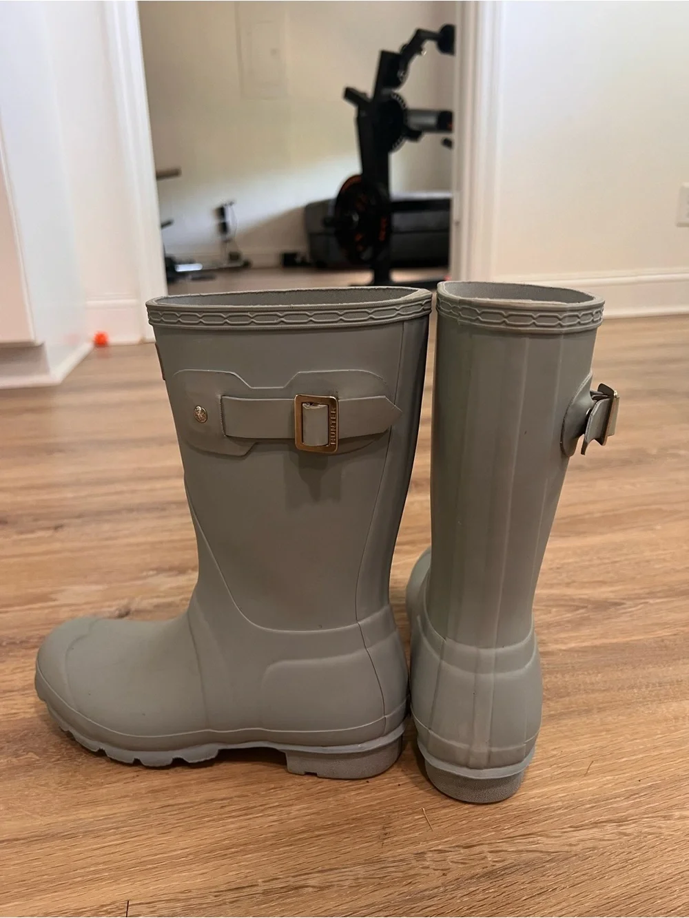 Hunter Wellington Women’s Waterproof Mid-Calf Rain Boots in Light Blue